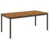 vidaXL Garden Dinner Table Natural and Coffee 147 x 88.5 x 75 cm