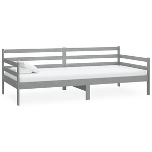 vidaXL Day Bed without Mattress Grey Solid Wood Pine 90x200cm