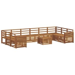 vidaXL Outdoor Sofa Set 11 pcs Natural Solid Acacia Wood