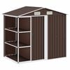 vidaXL Garden Shed with Rack Brown 205x130x183 cm Iron