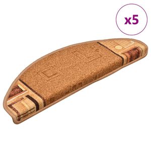 vidaXL Stair Mats Self-adhesive 5 pcs 65x21x4 cm Beige
