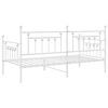 vidaXL Daybed Frame with Headboard White 90 x 200 cm Steel