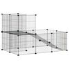 vidaXL 20-Panel Pet Cage with Door Black 35x35 cm Steel
