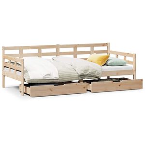 vidaXL Daybed with Drawers without Mattress 90x200 cm Solid Wood