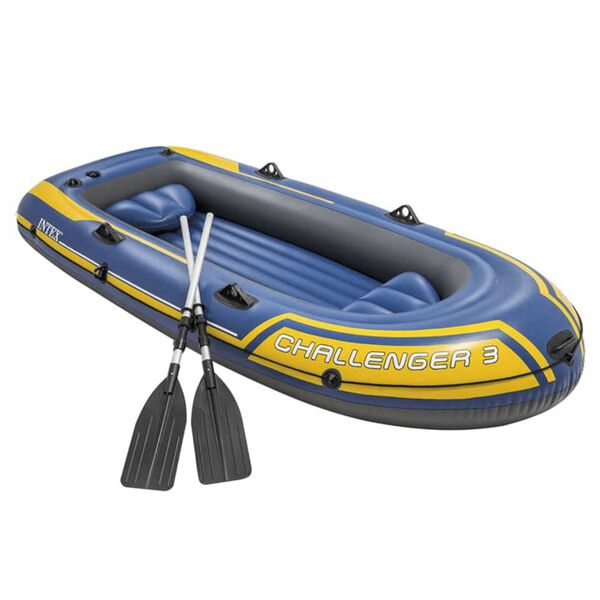 Intex Inflatable Boat Set Challenger 3 with Trolling Motor and Bracket