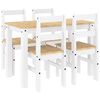 vidaXL 5 Piece Dining Set PANAMA White Solid Wood Pine