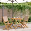 vidaXL 3 Piece Bistro Set Taupe Fabric and Solid Wood