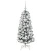 vidaXL Artificial Hinged Christmas Tree Green and White 120 cm