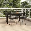 vidaXL 5 Piece Garden Dining Set Black Poly Rattan