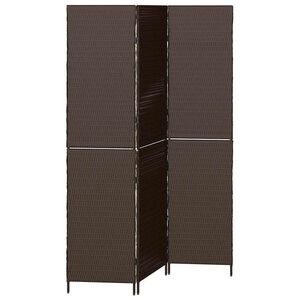 vidaXL Room Divider Brown 146 x 180 cm Poly Rattan