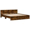 vidaXL Bed Frame with LED without Mattress Smoked Oak 200x200 cm
