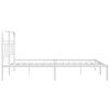 vidaXL Metal Bed Frame without Mattress with Headboard White 150x200cm