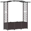 vidaXL Raised Bed with Trellis and Roof Brown 164 x 40 x 138 cm PP