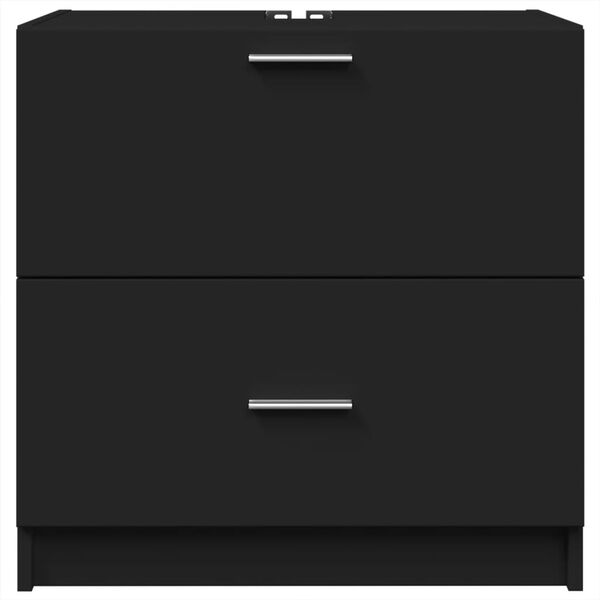 vidaXL Sink Cabinet Black 59x37x59 cm Engineered Wood