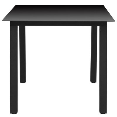 vidaXL Garden Table Black 80x80x74 cm Aluminium and Glass