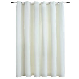 vidaXL Blackout Curtain with Metal Rings Velvet Cream 290x245 cm