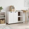 vidaXL Rolling Cabinet White 100 x 39 x 65.5 cm Solid Pine Wood