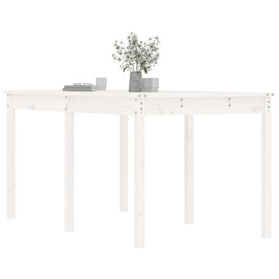 vidaXL Garden Table White 159.5x82.5x76 cm Solid Wood Pine