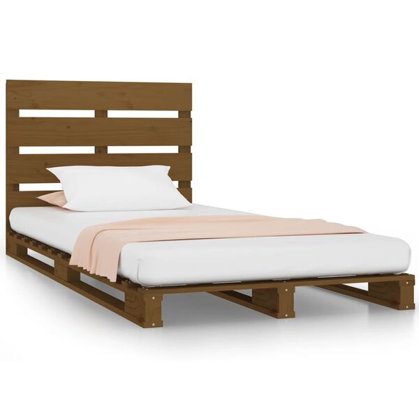 vidaXL Bed Frame without Mattress Brown 90x190 cm Single Solid Wood Pine Single