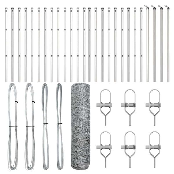 vidaXL Fence Post Silver 50 x 0.4 m (36 mm mesh) Steel