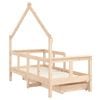 vidaXL Kids Bed Frame with Drawers 70x140 cm Solid Wood Pine