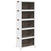 vidaXL Stackable Storage Box with Wheels 5-Tier 75 L 64x40x179 cm
