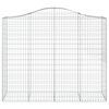 vidaXL Arched Gabion Baskets 10 pcs 200x50x160/180 cm Galvanised Iron