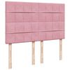 vidaXL Box Spring Bed with Mattress Pink 140x190 cm Velvet