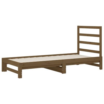 vidaXL Pull-out Day Bed Honey Brown 2x(90x200) cm Solid Wood Pine