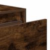 vidaXL Wall-mounted Bedside Cabinet with LED Lights Smoked Oak