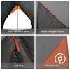 vidaXL Tents with Roof Grey and orange 256 x 266 x 185 cm Polyester