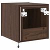 vidaXL TV Wall Cabinet with LED Lights Brown Oak 30.5x35x30 cm