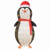 vidaXL Snow Penguin Figure with 600 LEDs Warm White 78 x 178 cm Fabric
