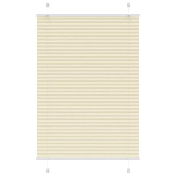 vidaXL Pleated Blind Cream 90x100 cm Fabric Width 89.4 cm Polyester