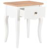 vidaXL Nightstand White and Brown 40x30x50 cm Solid Pine Wood