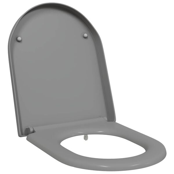 vidaXL Toilet Seat Grey 49 x 36 x 4 cm Duroplast