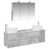 vidaXL Bathroom Furniture Set 4 pcs Concrete Grey