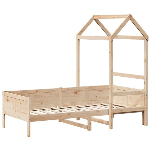 vidaXL Day Bed with Roof without Mattress 80x200 cm Solid Wood