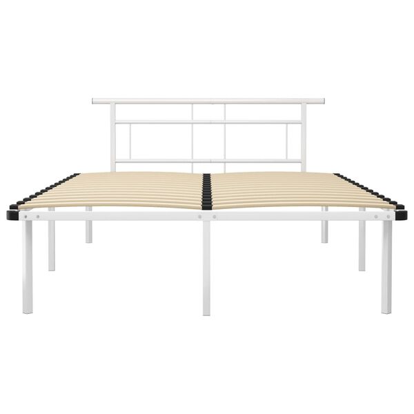 vidaXL Bed Frame without Mattress White Metal 140x200cm