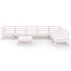 vidaXL 8 Piece Garden Lounge Set White Solid Wood Pine