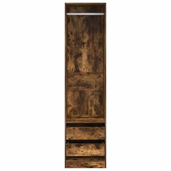 vidaXL Wardrobe with Drawers Smoked Oak 50x50x200 cm Engineered Wood