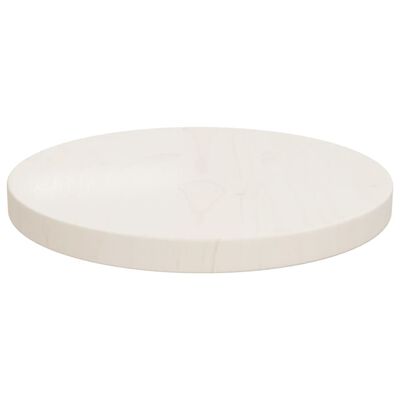 vidaXL Table Top White Ø30x2.5 cm Solid Wood Pine