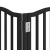 vidaXL Dog Gate with Door Foldable 15 Panels Black 750 cm Poplar Wood
