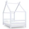 vidaXL Kids Bed Frame White Solid Pine Wood 80x160 cm