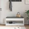 vidaXL Hall Bench with Cushion with Shelf White 103 x 38 x 45 cm