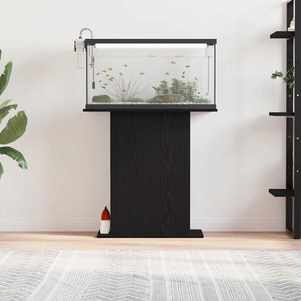 vidaXL Aquarium Stand Black Oak 75x36x72.5 cm Engineered Wood