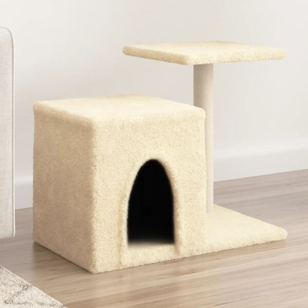 vidaXL Cat Tree with Sisal Scratching Posts Cream 50.5 cm