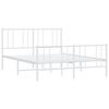 vidaXL Metal Bed Frame without Mattress with Footboard White 160x200cm