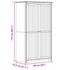 vidaXL Wardrobe BODO White and Brown 101x52x176.5 cm Solid Wood Pine