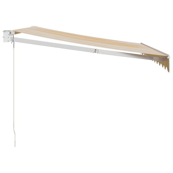 vidaXL Retractable Awning Yellow and White 3.5x2.5 m Fabric and Aluminium